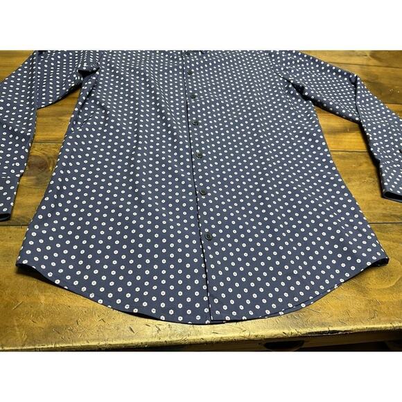 Mizzen + Main Medium Trim Leeward Blue Pink Floral Button Up Casual Preppy - Picture 4 of 12